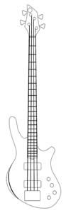 Recurve Bass Guitar Outline