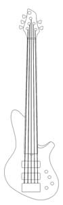 Recurve Single Cut Bass Guitar Outline