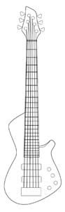 Skelf Single Cut Bass Guitar Outline